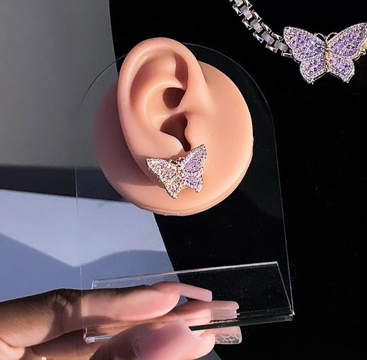 Diamond Butterfly Studs